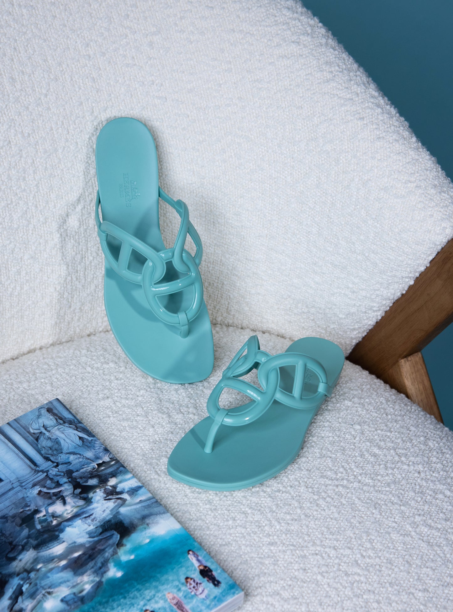 Hermès Egerie Sandals in Vert Embrun