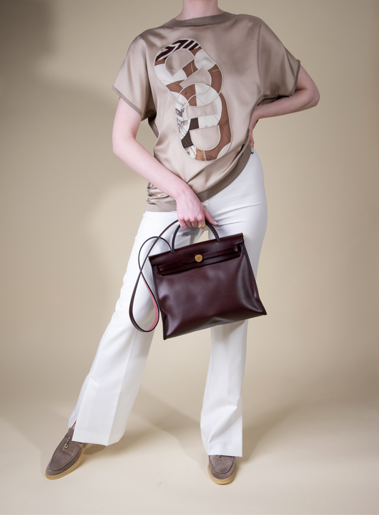 Hermès Herbag 31 Coated Rouge Sellier