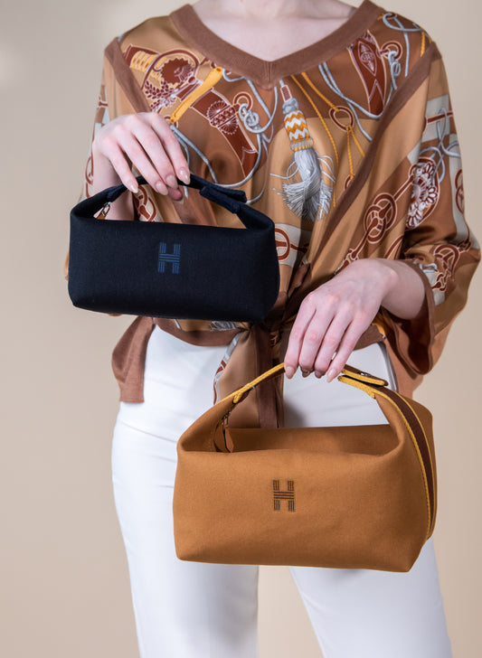 Hermès Bride-A-Brac Case in Small Navy & Large Beige