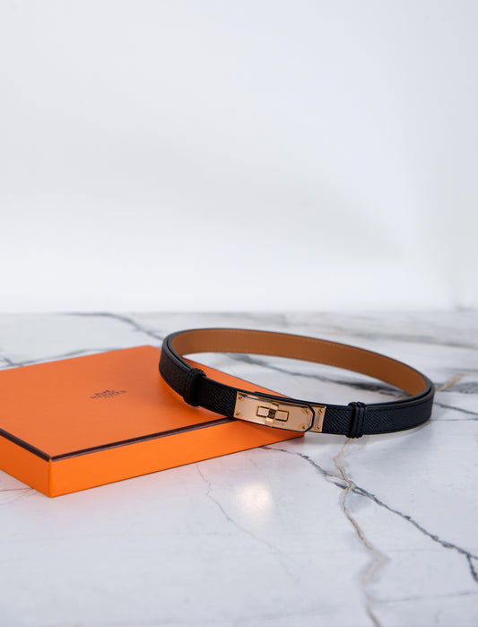 Hermès Kelly Adjustable Waist Belt in Black RGHW