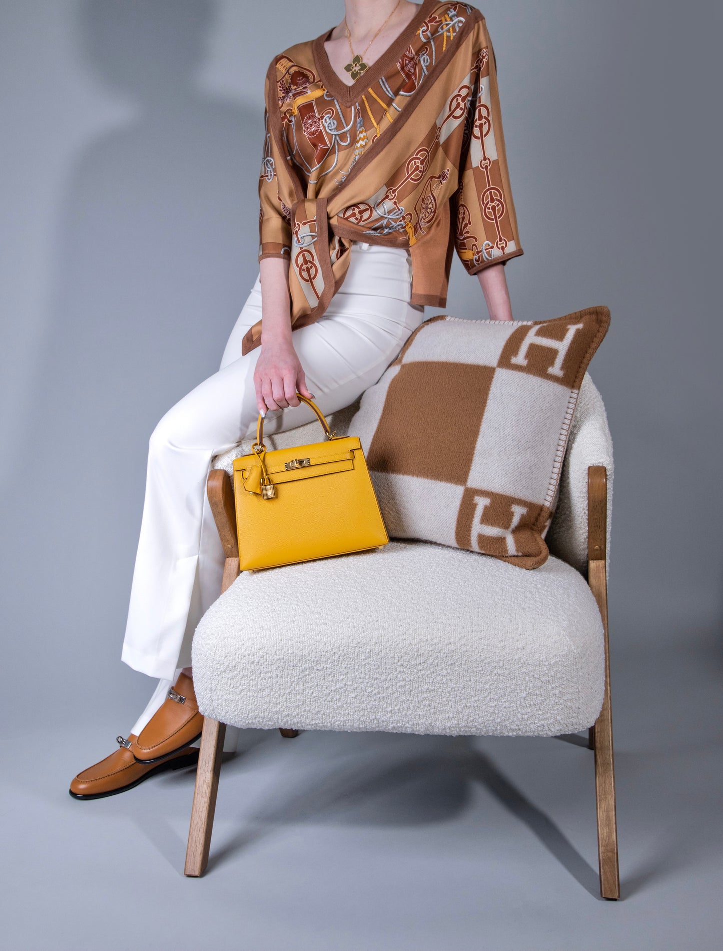 Hermès Kelly 25 Epsom Jaune Ambre GHW