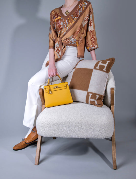 Hermès Kelly 25 Epsom Jaune Ambre GHW