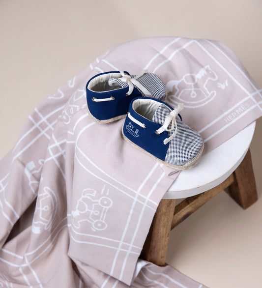 Hermès Baby Espadrilles in Marine Canvas