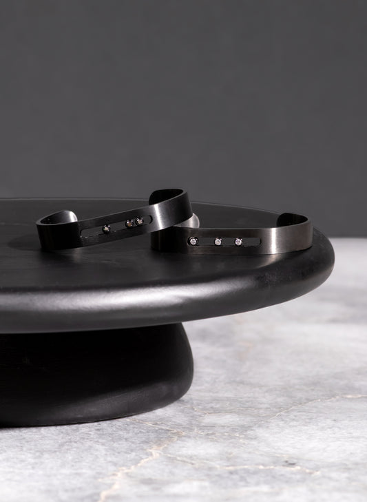 Messika Mens Bangle- Black and Platinum