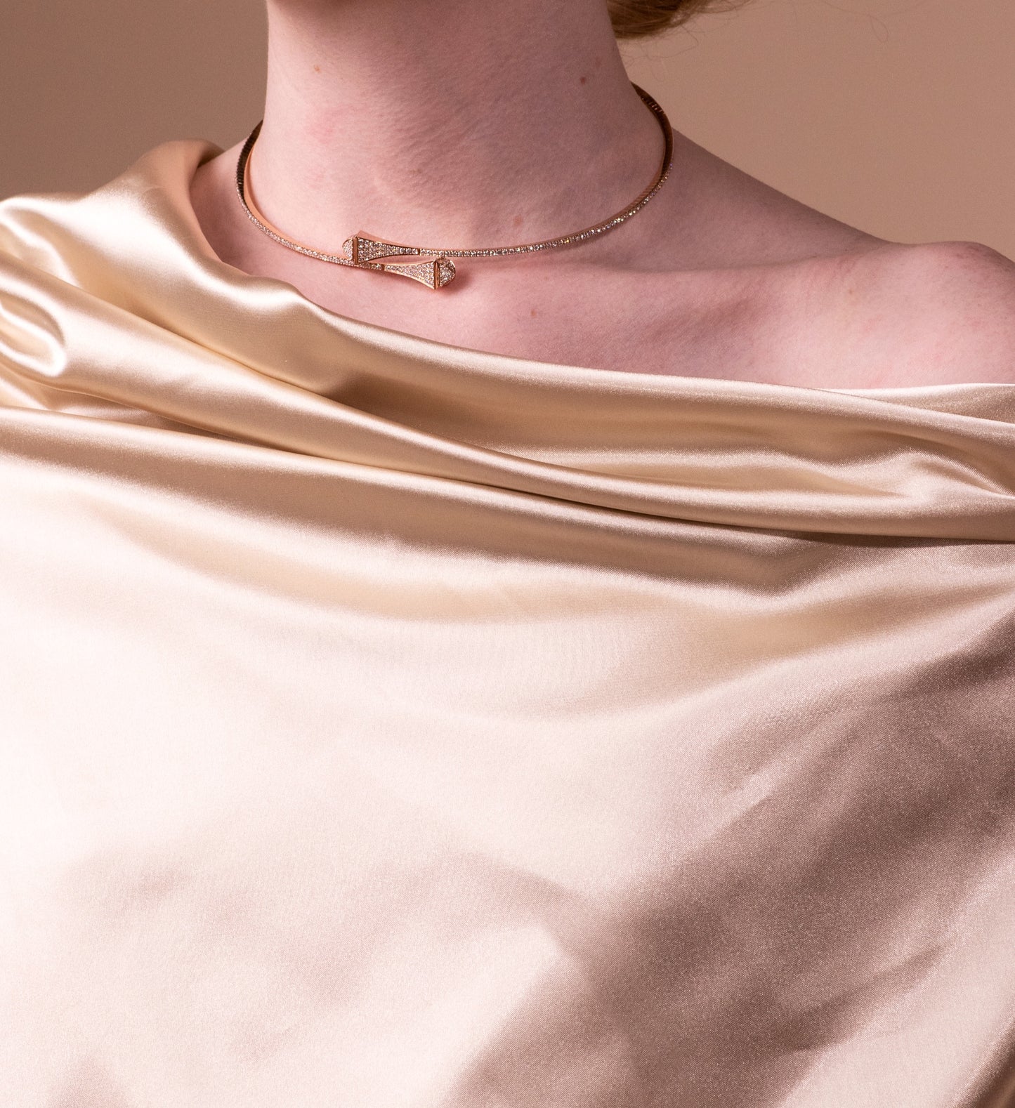 Marli Cleo Choker Rose Gold with Full Diamonds