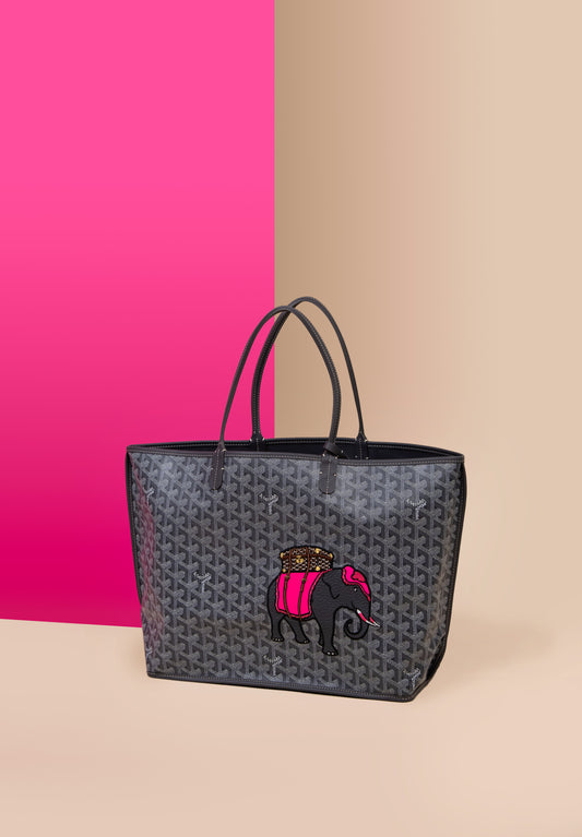 Goyard Reversible Embroidered Pink Anjou PM Bag