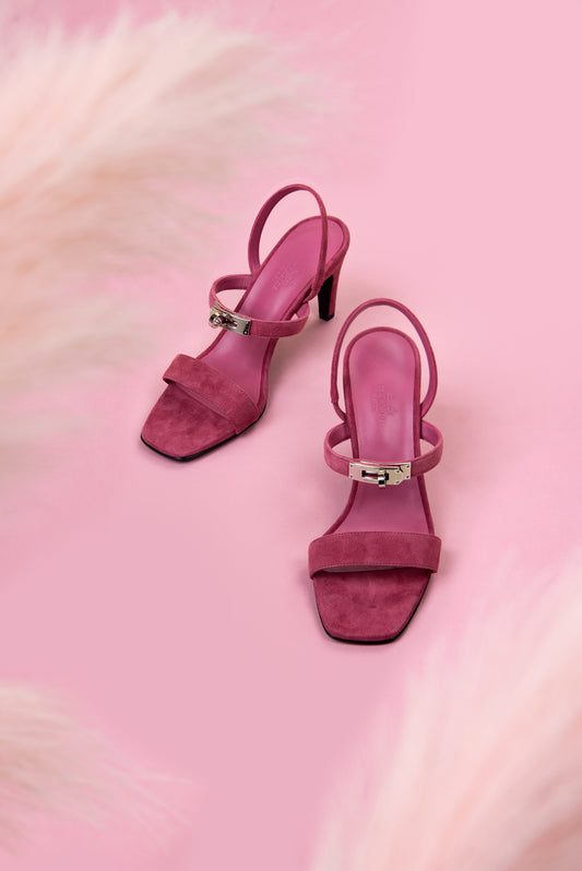 Hermès Glamour 75 Sandal in Rose Aphrodite