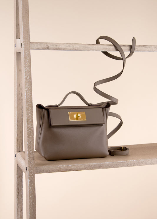 Hermès Mini 24/24 in Etoupe GHW