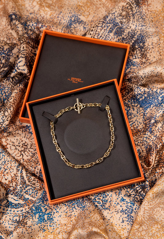 Hermès Chaine D'Ancre Necklace in Gold
