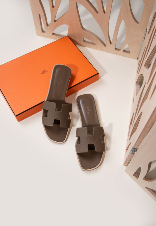 Hermès Oran Sandals in Etoupe