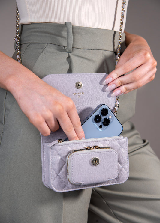 Chanel Clutch with Chain in Light Lavender