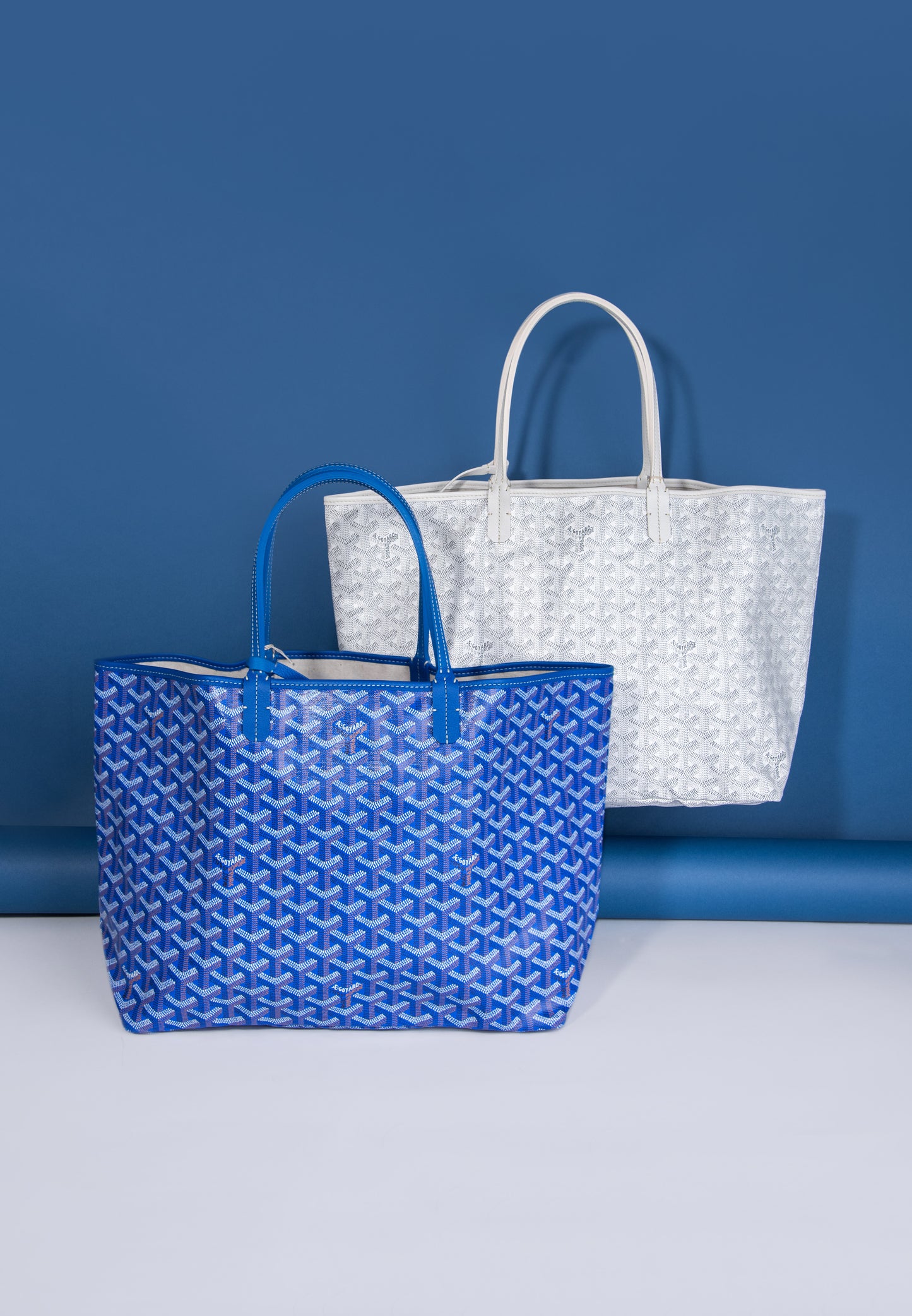 Goyard Saint Louis PM Bags in White & Blue