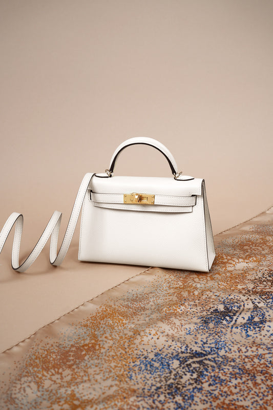 Hermès Mini Kelly 20 Epsom Nata GHW