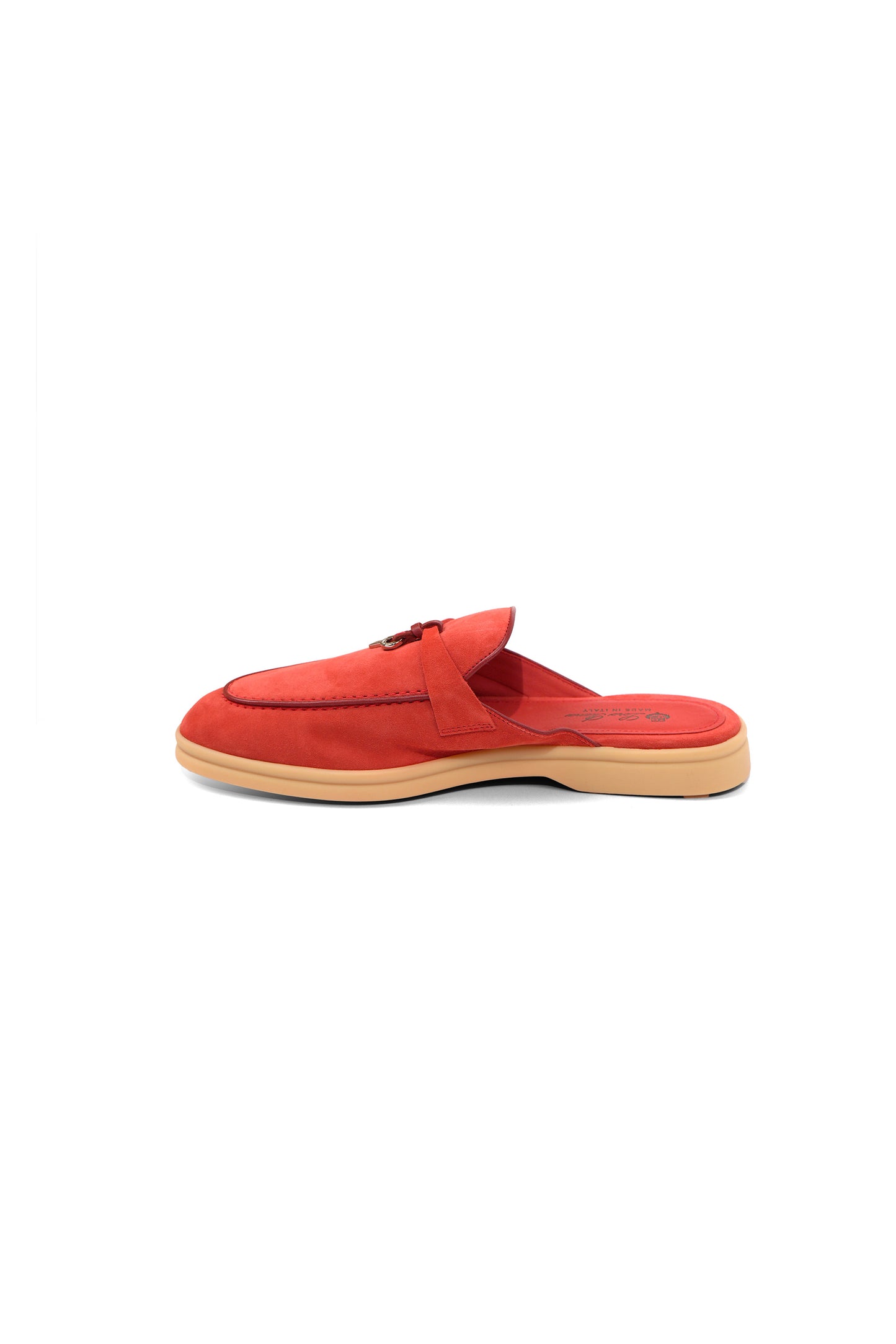 Loro Piana Babouche Mule in Red Fish