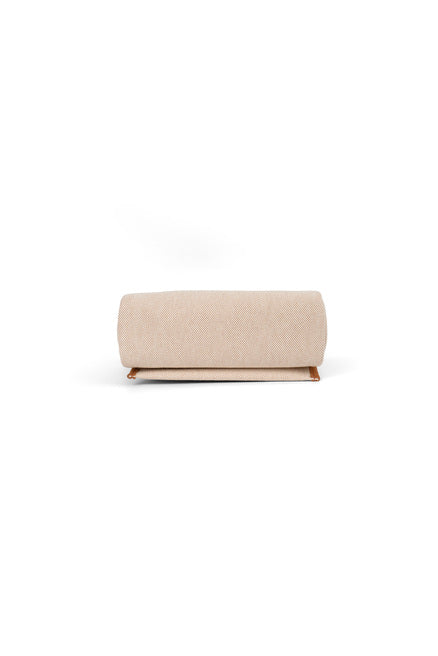 Hermes Mini Herbag in Beige/Ecru Canvas and Fauve Vache Hunter with Gold Hardware