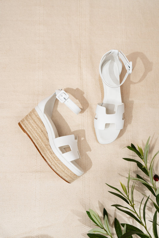 Hermès Elda Espadrille in White