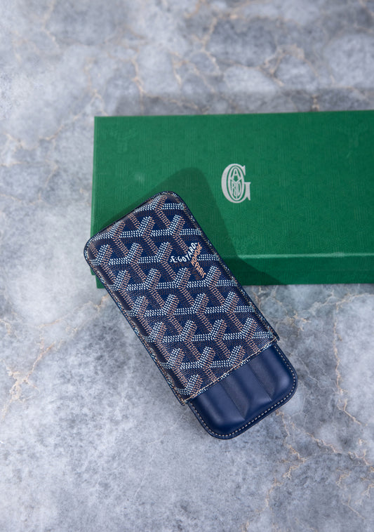 Goyard Churchill 3 Cigar Case Navy