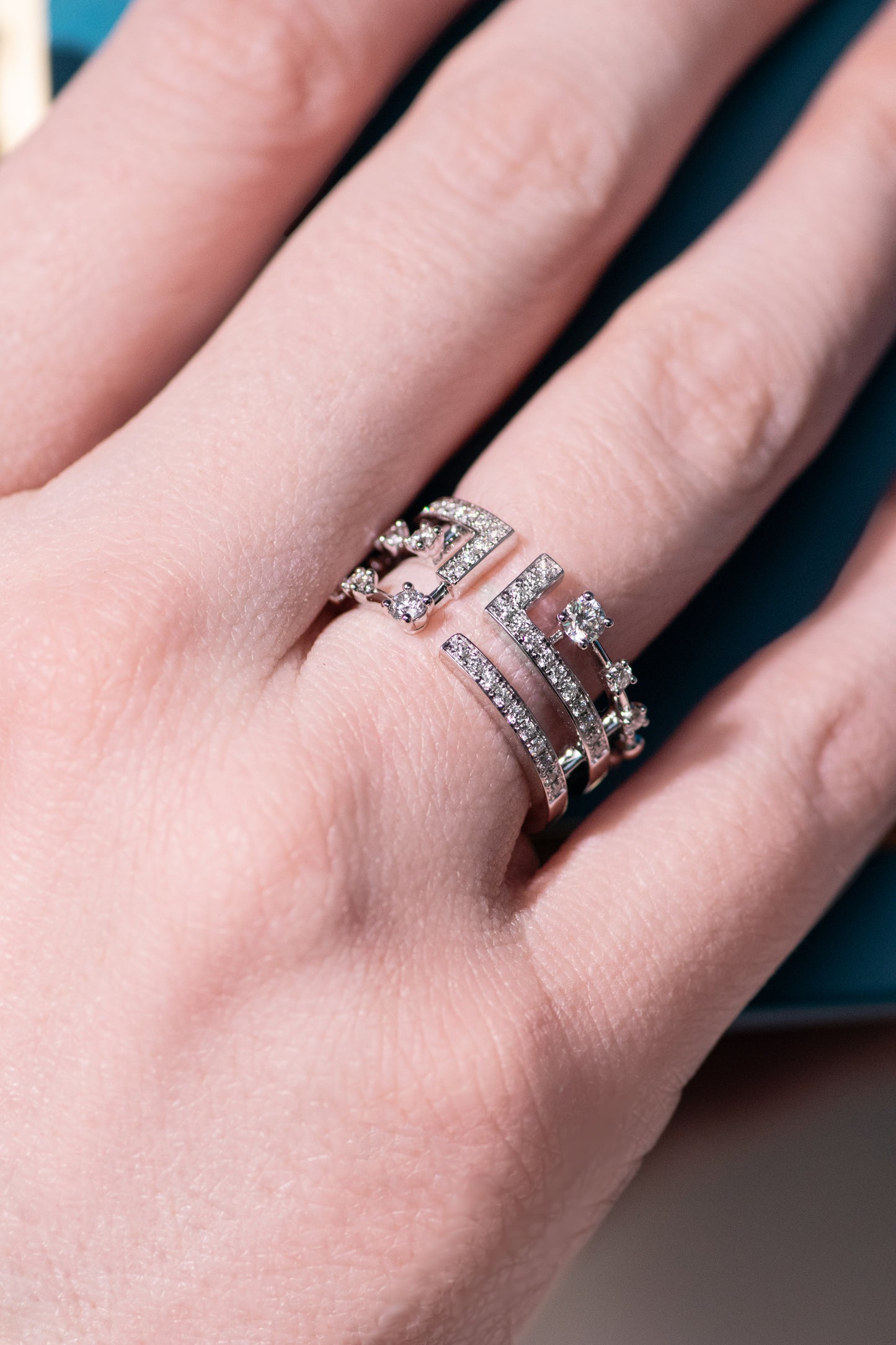 Marli White Gold Cleo Bracelet and Avenues Ring