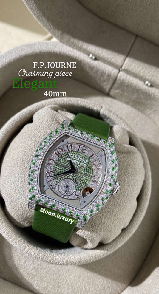 F.P. Journe Elegante Watch 40 MM Green/Diamond