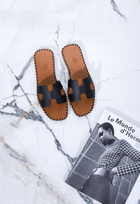 Hermès Limited Edition Black Oran Sandals