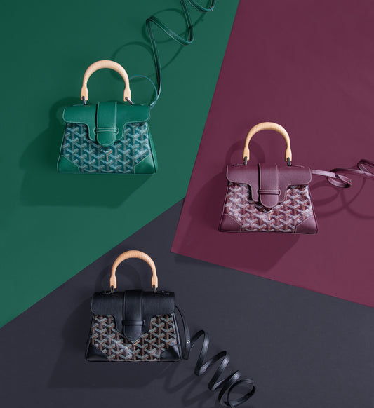 Goyard Mini Soft Saigon in Green & Burgundy & Black