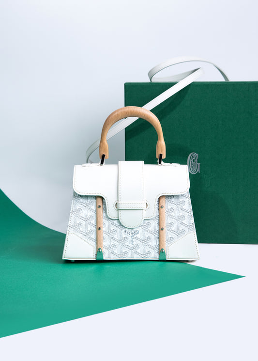 Goyard Mini Structured Saigon Bag in White