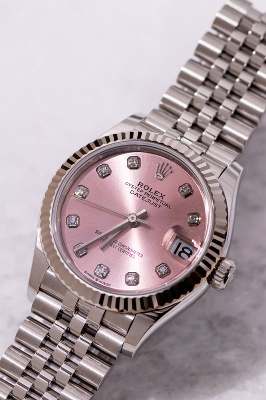 Rolex Oyster Perpetual Datejust Watch with Light Pink Dial 31mm