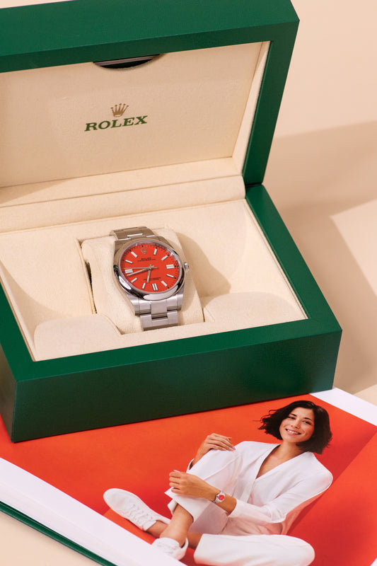 Rolex Oyster Perpetual 41mm Coral Red Dial