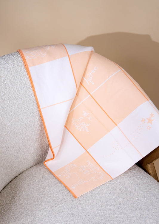 Hermès Baby Blanket in White/Melon