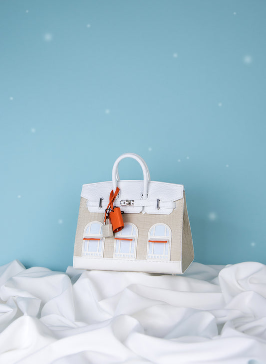 Hermès Birkin 20 Sellier Fauborg Snow PHW