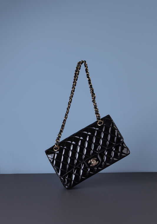 Chanel - Classic Medium Flapbag in Patent Leather