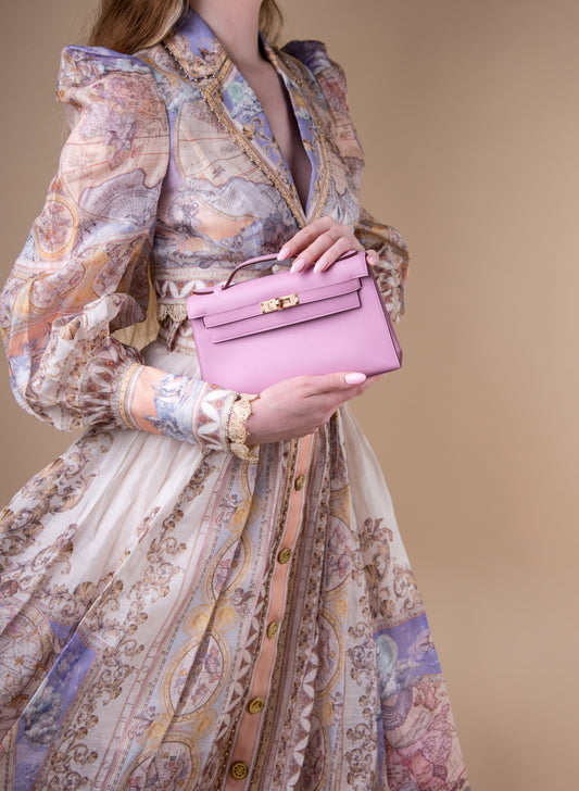 Hermès Kelly Pochette in Muave GHW