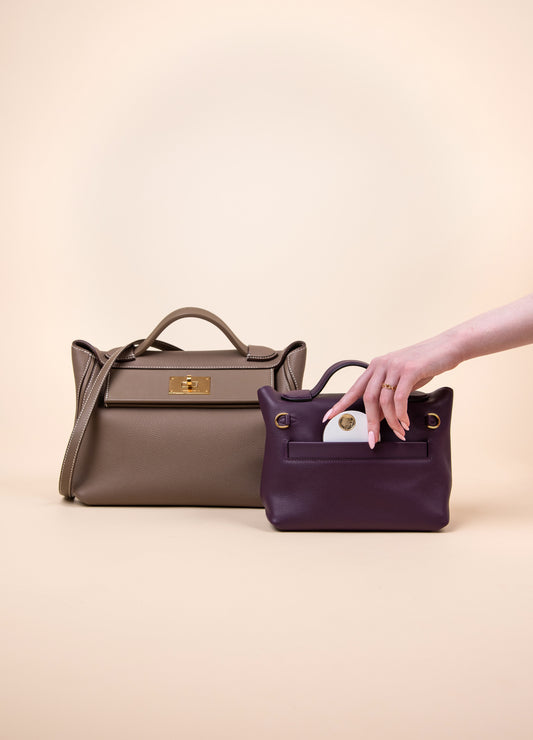 Hermès - 24/24 29 Etoupe & Mini 24/24 Cassis