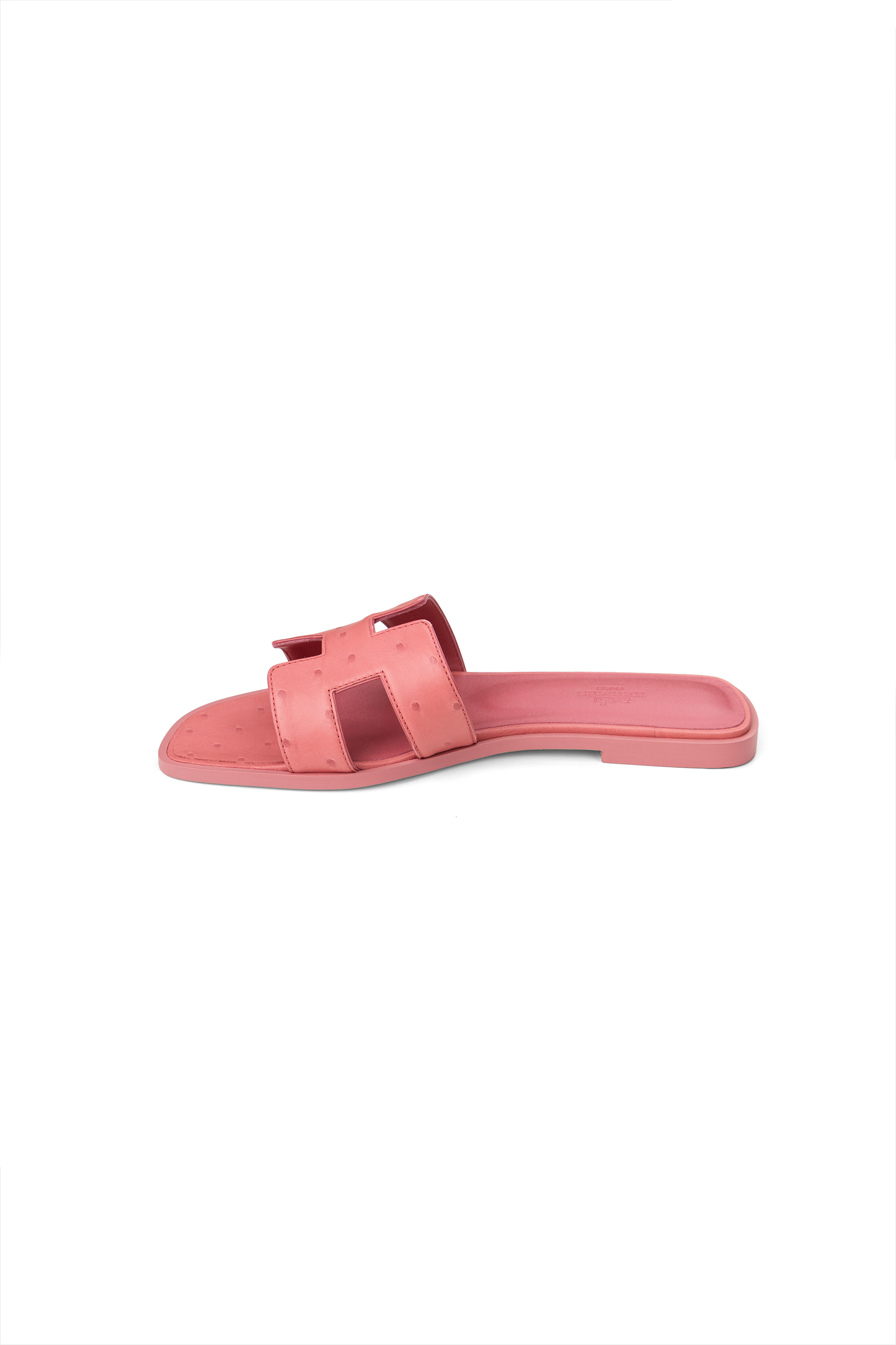 Hermes Ostrich Oran Sandals in Rose Amarante