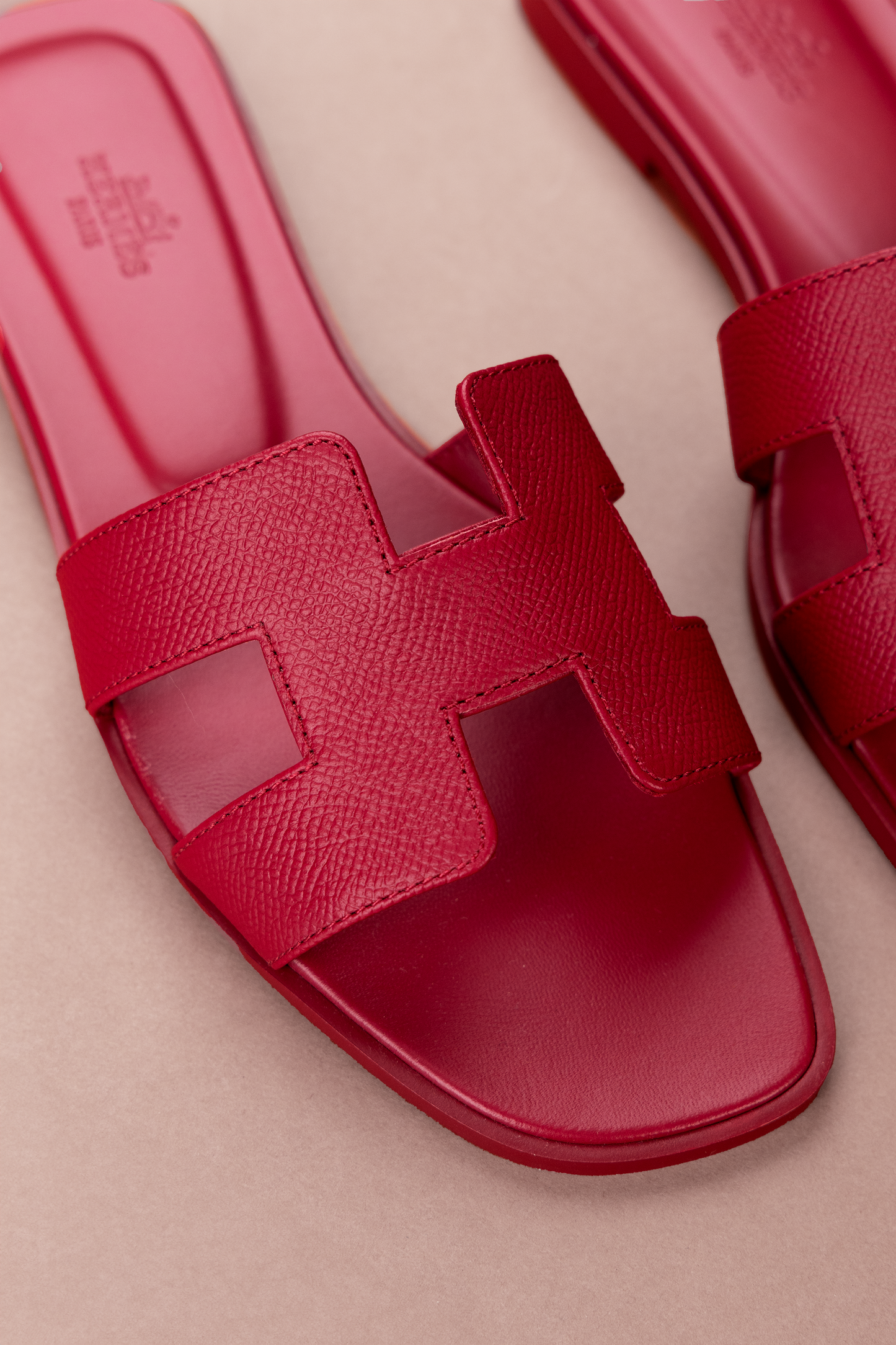 Hermès Oran Sandals in Rose Framboise