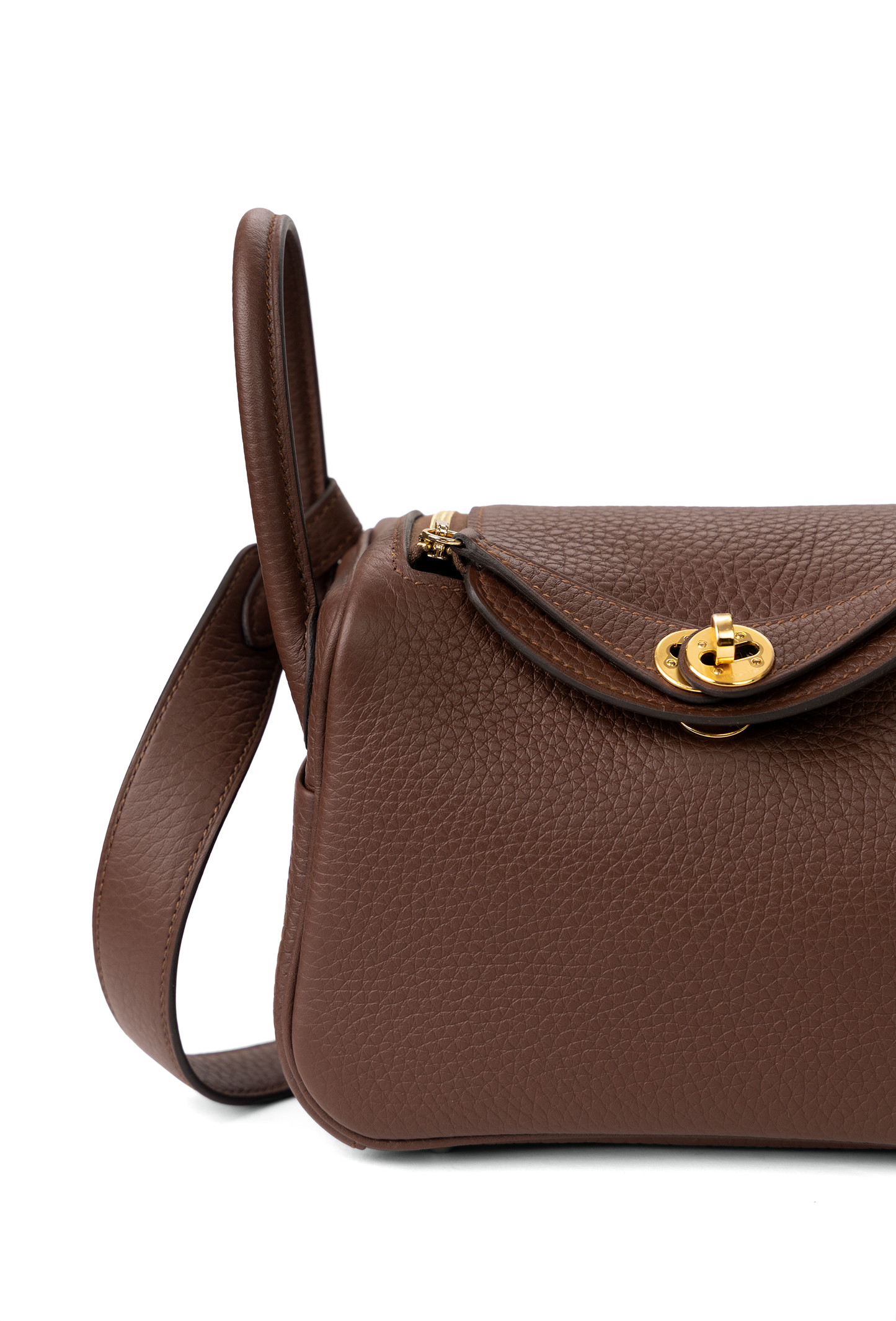 Mini Lindy Clemence in Terre with Gold Hardware