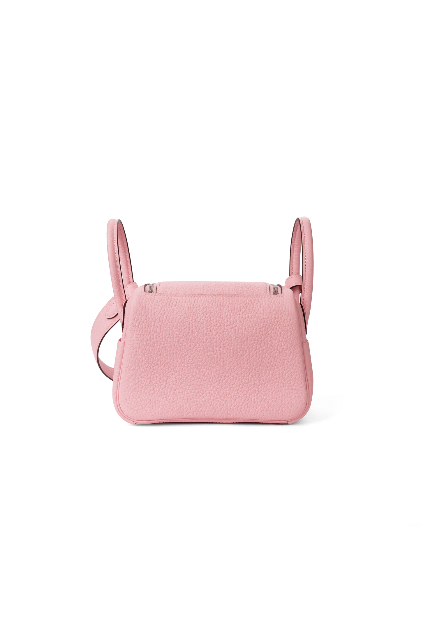 Hermes Mini Lindy in Rose Sakura with Silver Hardware