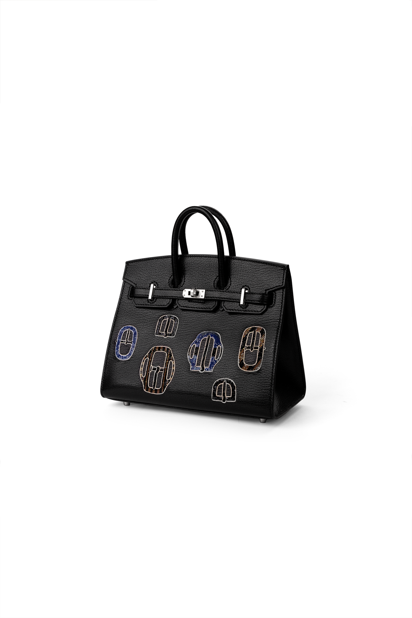 Birkin 20 Chevre "Bouclerie Moderne" in Black with Silver Hardware