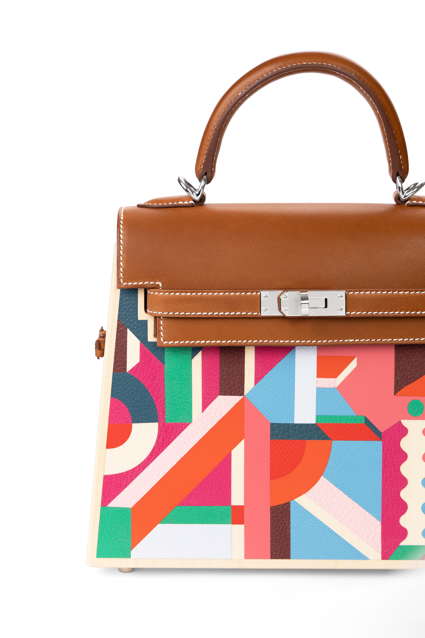 Hermes Limited Edition Kelly Wood Perspective 22 Cavaliere with Silver Hardware