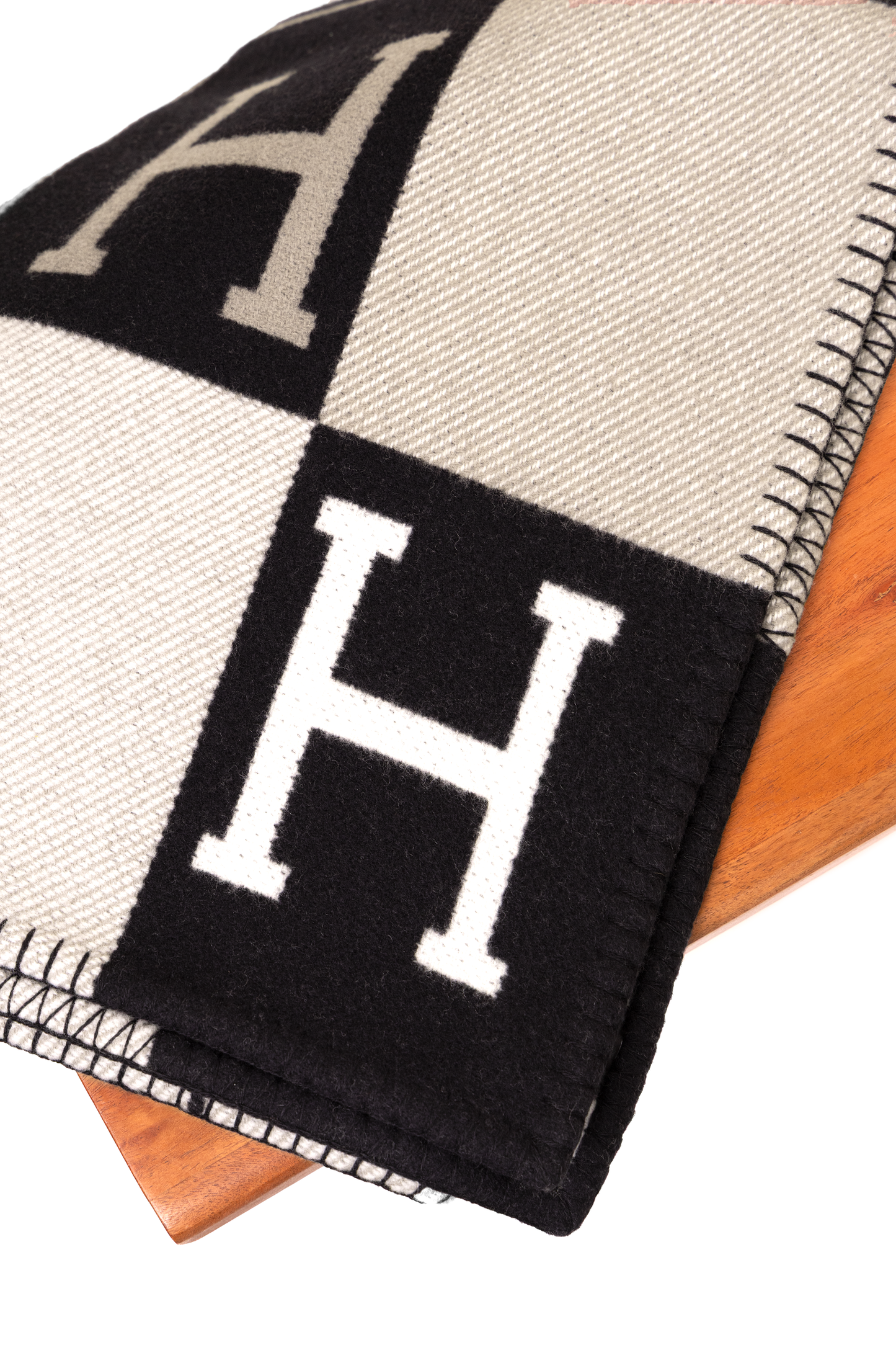 Hermes Black Throw Blanket