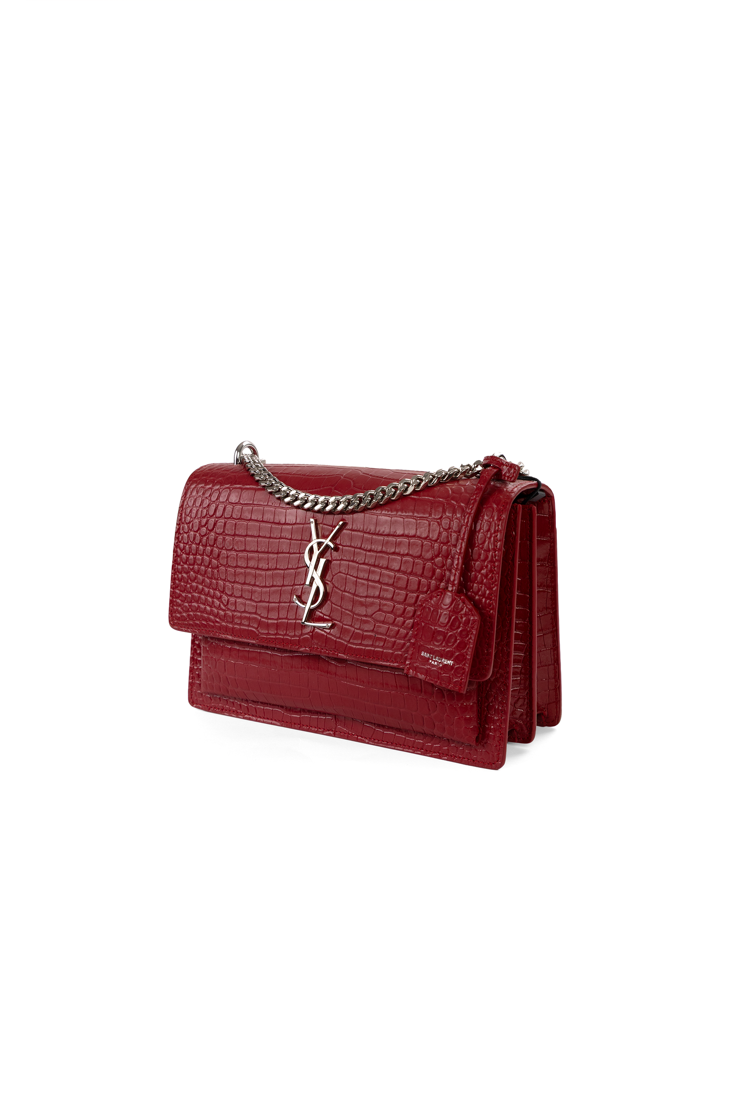 Yves Saint Laurent Red Crossbody in Crocodile Leather