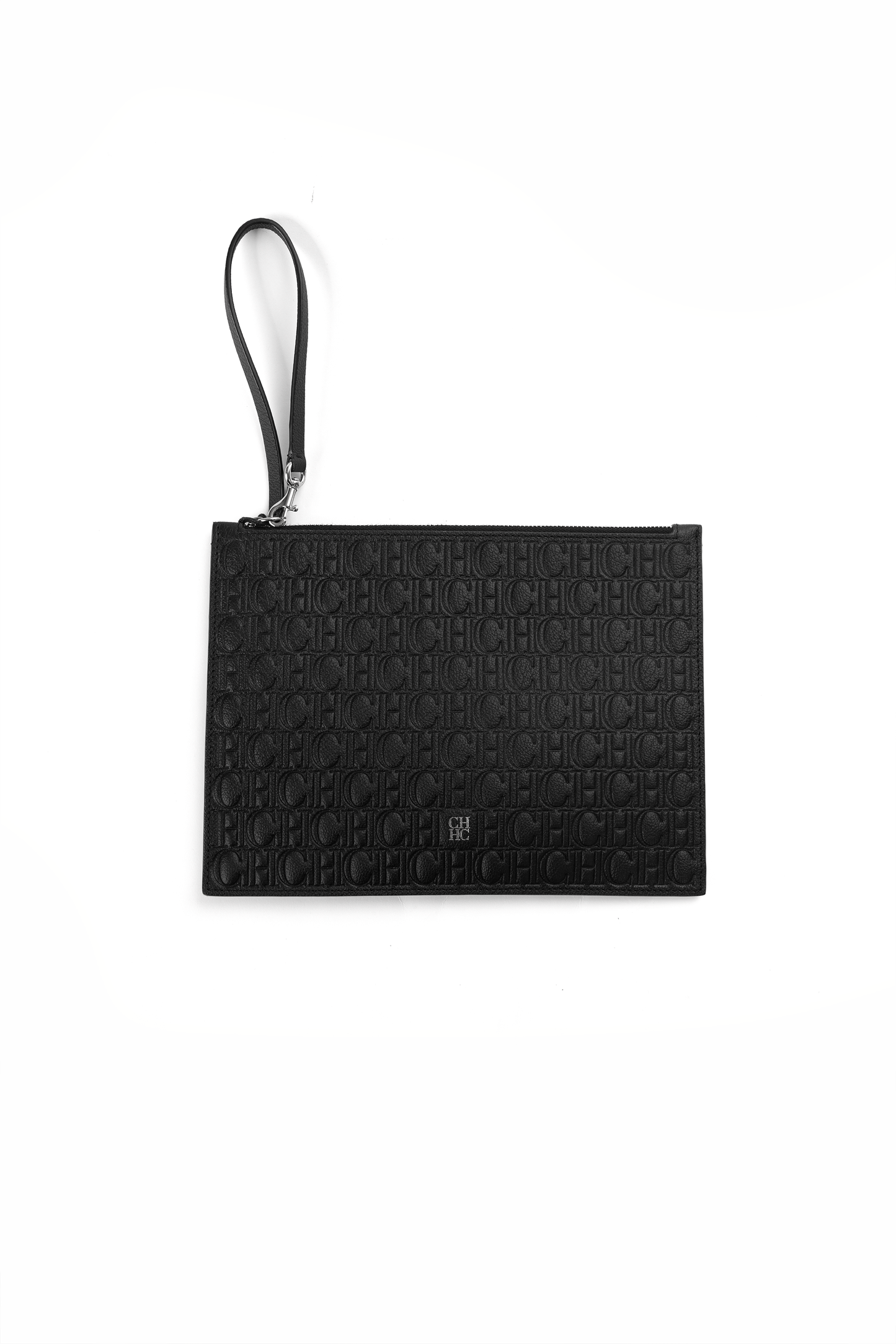 Carolina Herrera Monogram Leather Wristlet