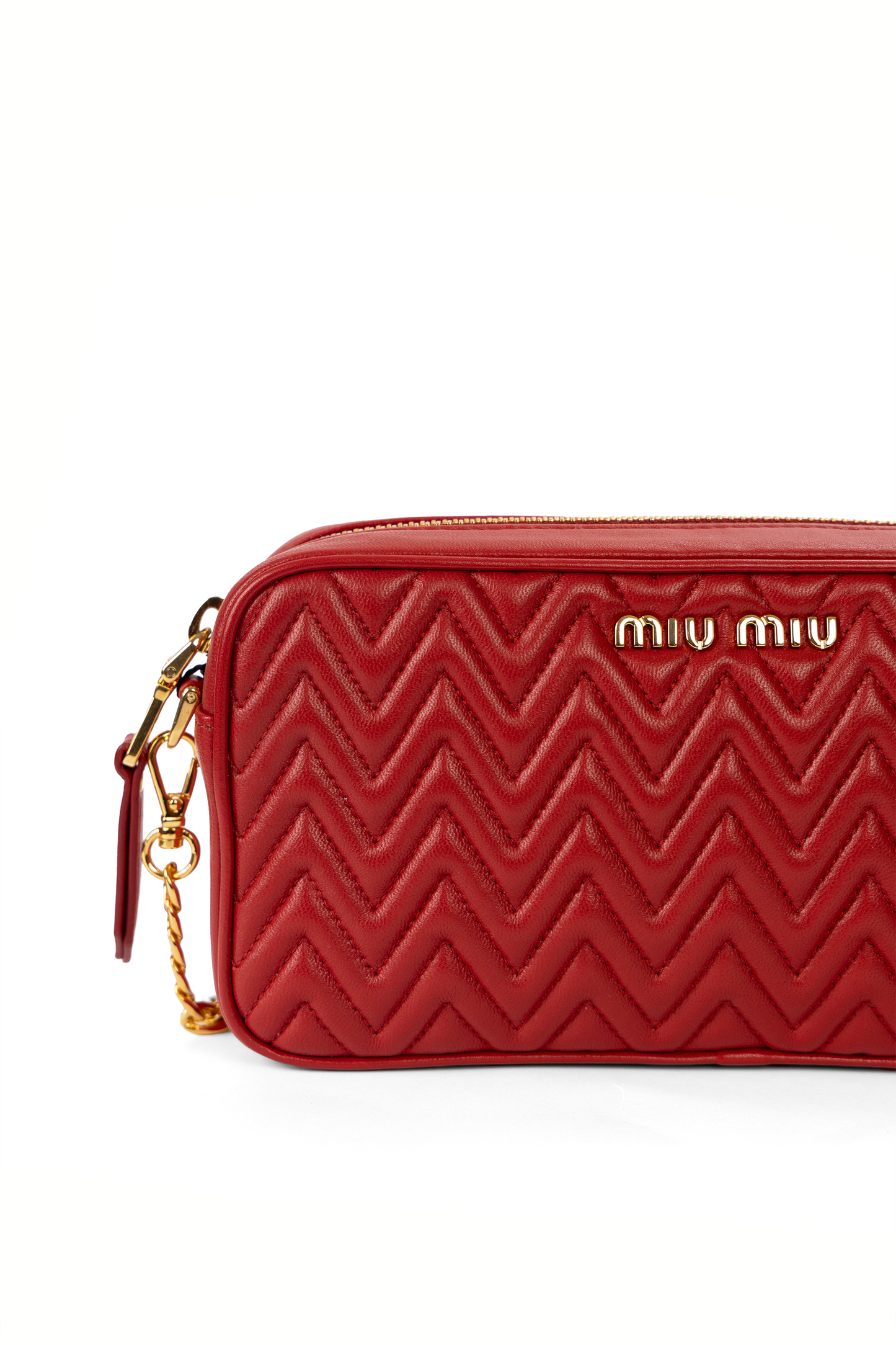 Miu Miu Red Matelassé Nappa Crossbody
