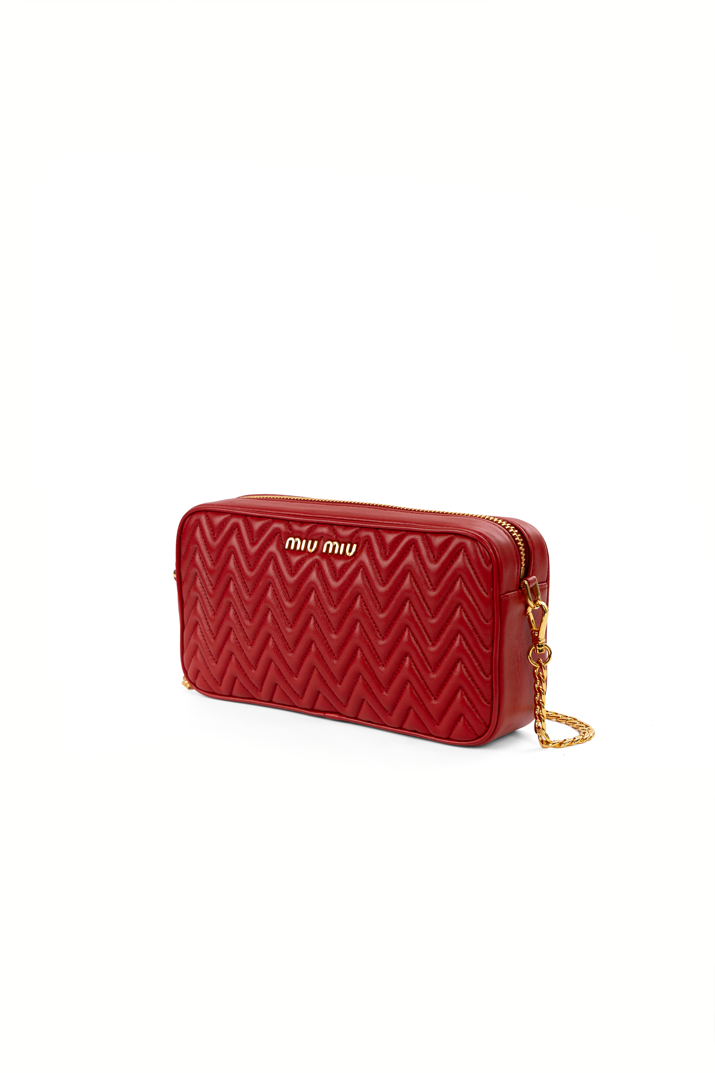 Miu Miu Red Matelassé Nappa Crossbody