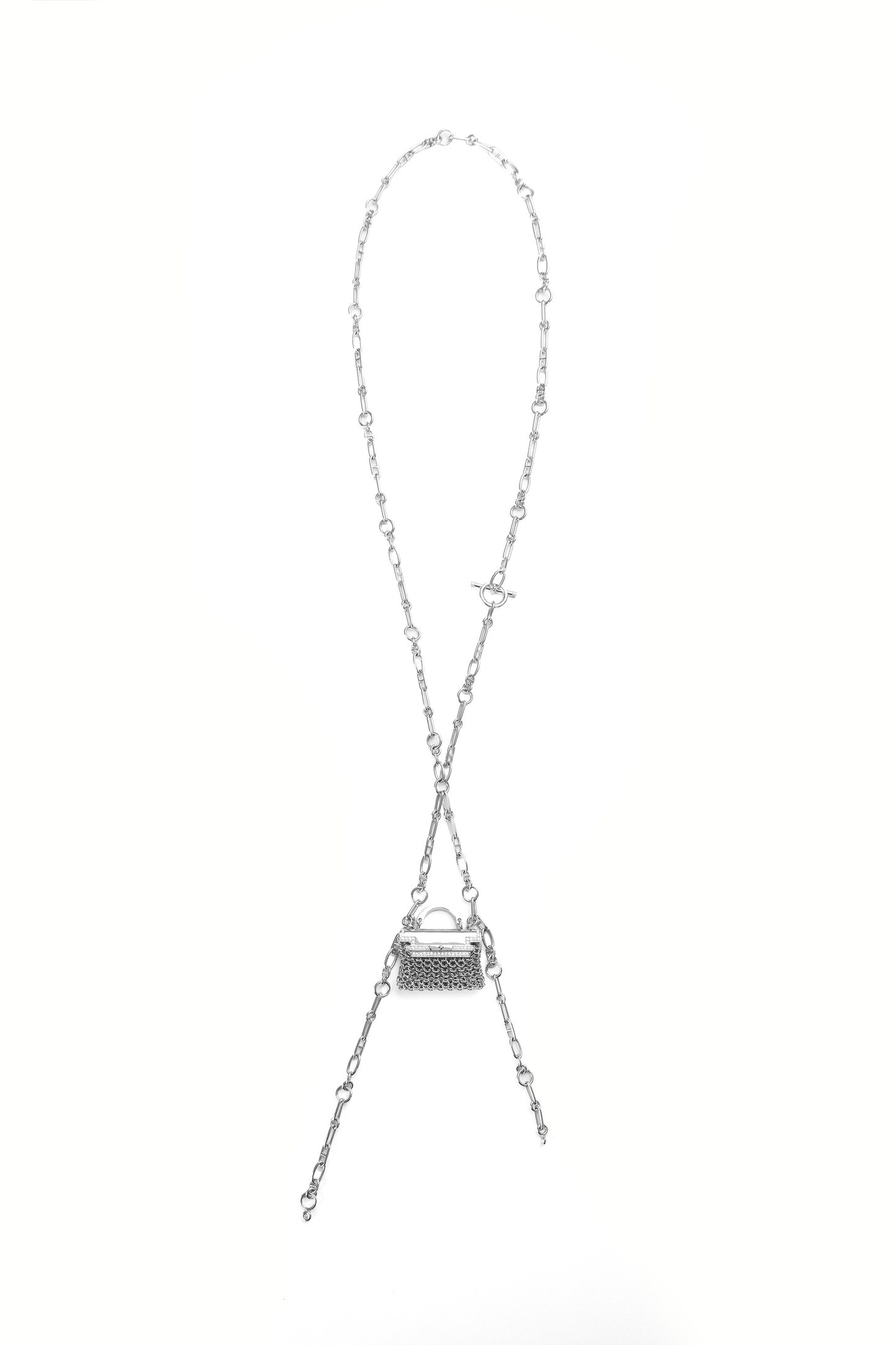 Hermes White Gold Diamond Precieux Kelly Long Necklace