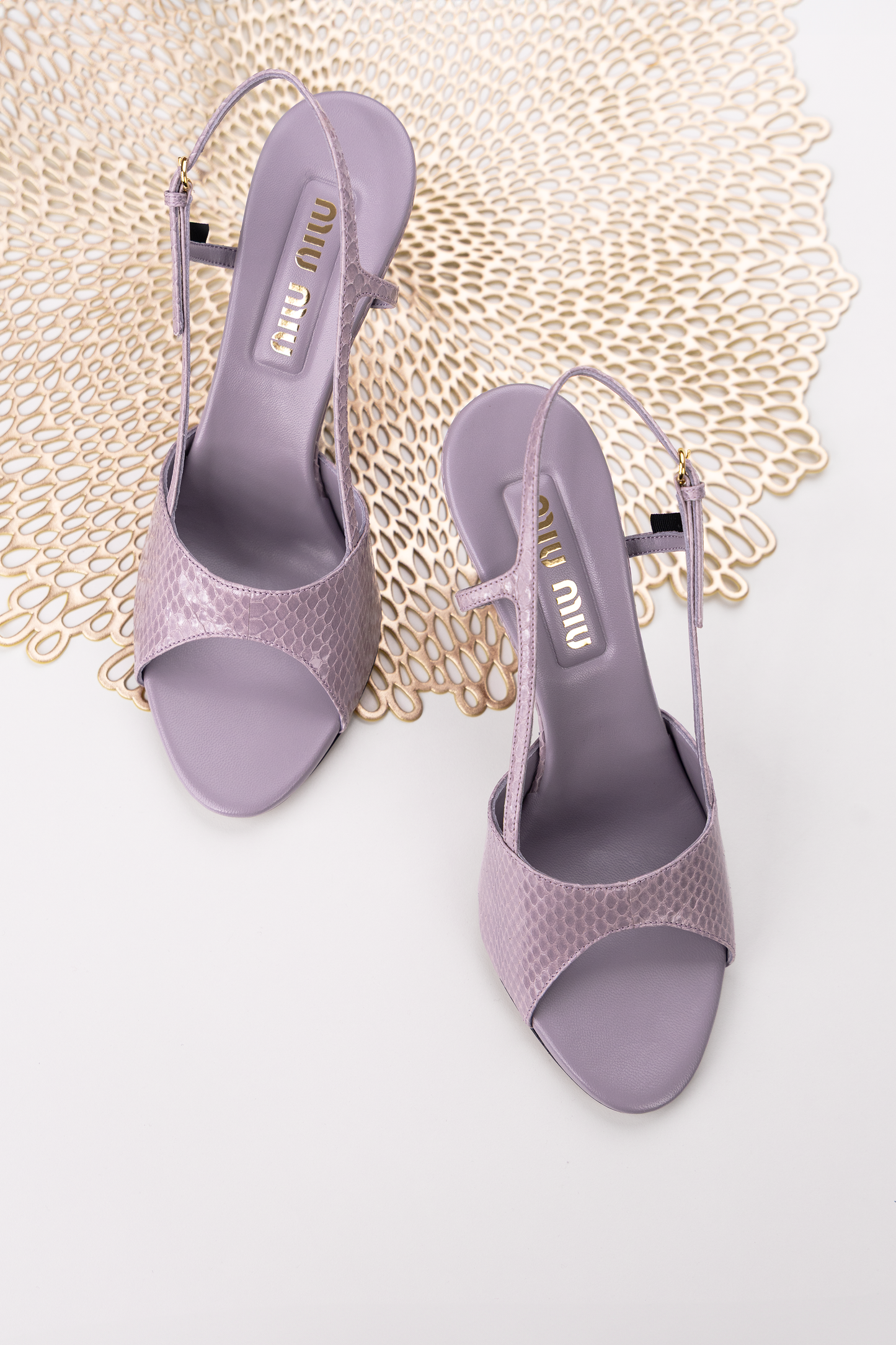 Miu Miu Ayers Slingback Sandals in Wisteria