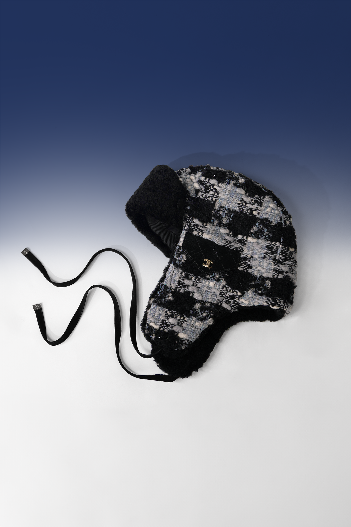 Chanel Black Tweed Chapka