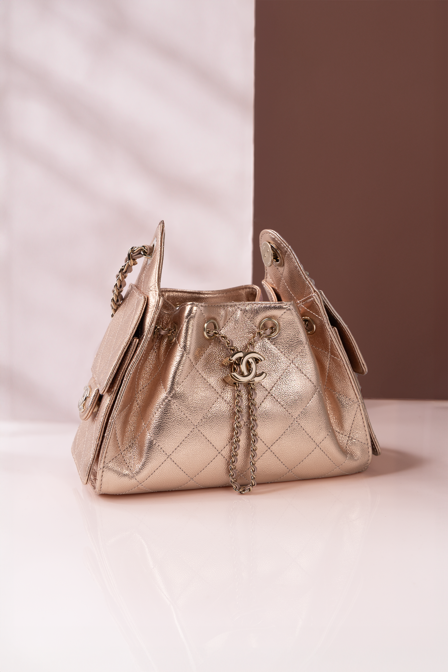 Chanel Metallic Copper Mini Hobo Bag