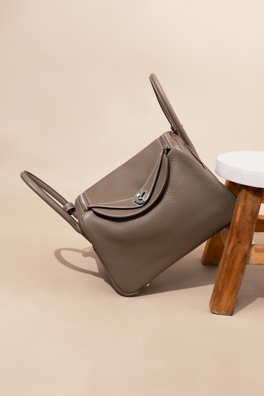 Hermès Mini Lindy Clemence Etoupe PHW