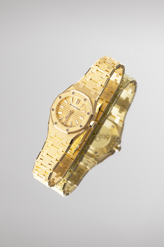 Audemars Piguet Mini Royal Oak Watch in Frosted Yellow Gold